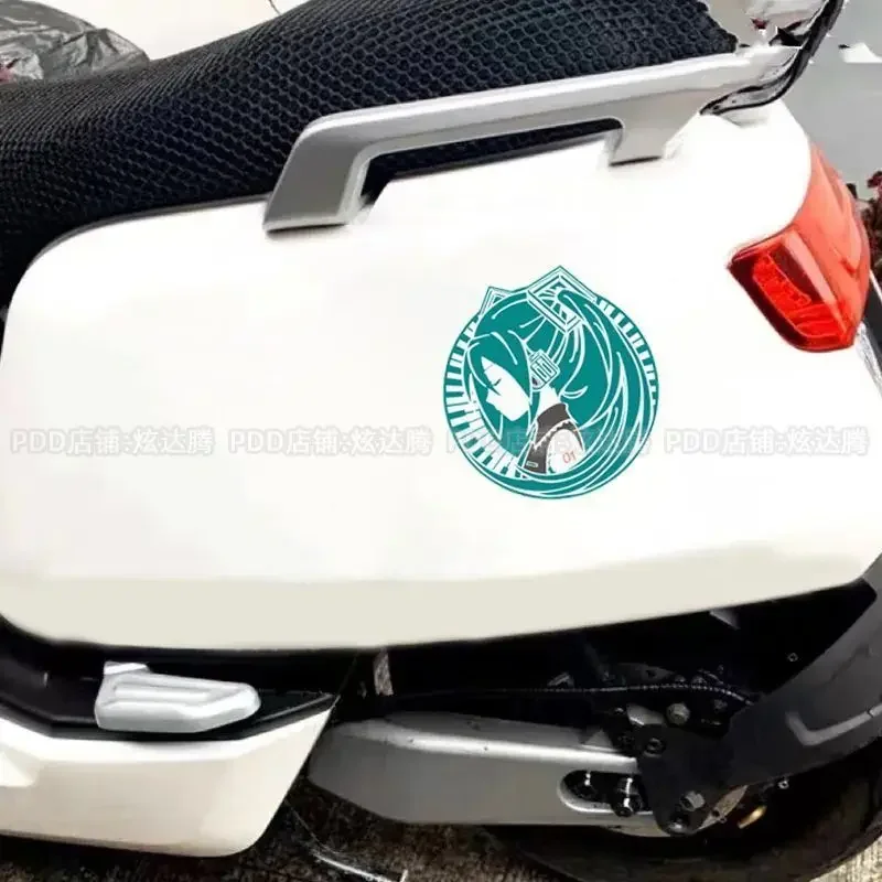 Hatsune Miku Pattern Reflective Small Sticker Body Glass Electric Vehicle Personalized Decoration Sticker Computer Case Decal