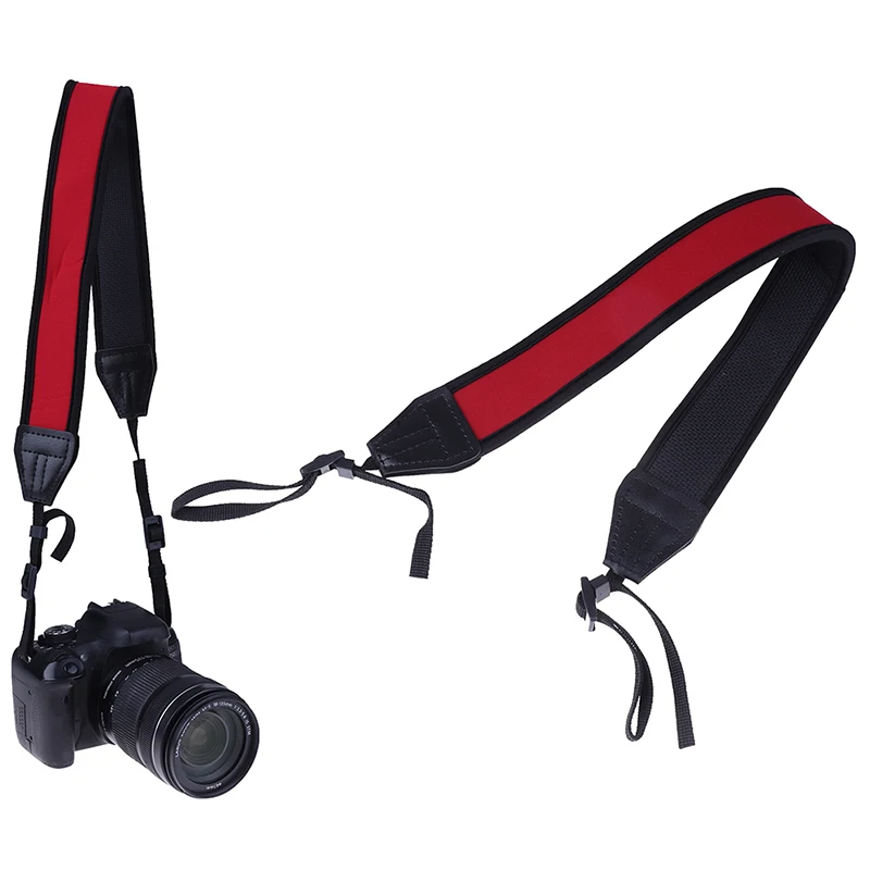 Skidproof neoprene red neck strap for dslr camera binocular nikon canon fuji