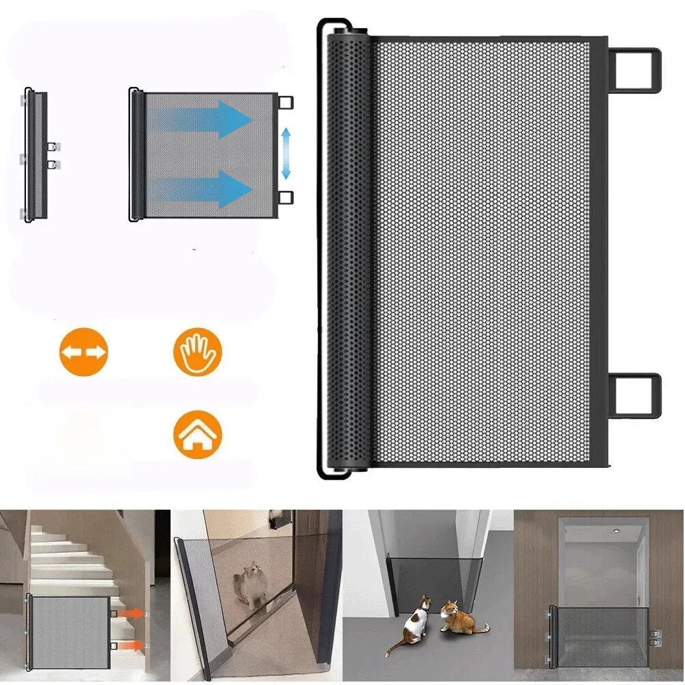 Anti-cat Fence Non-punching Retractable Pet Fences Staircase Room Door Partition Small Dog Fence Cat Fences Pet Product