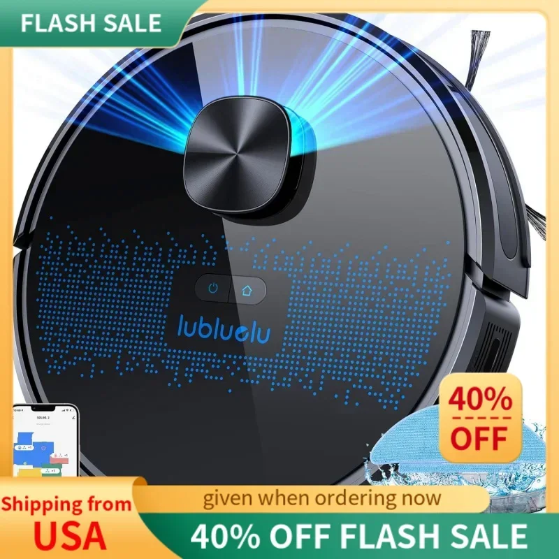 

QWLubluelu Robot Vacuum and Mop Combo 3000Pa,LiDAR Navigation,2-in-1 Laser Robotic Vacuum Cleaner,5 Editable Mapping,10 No-go