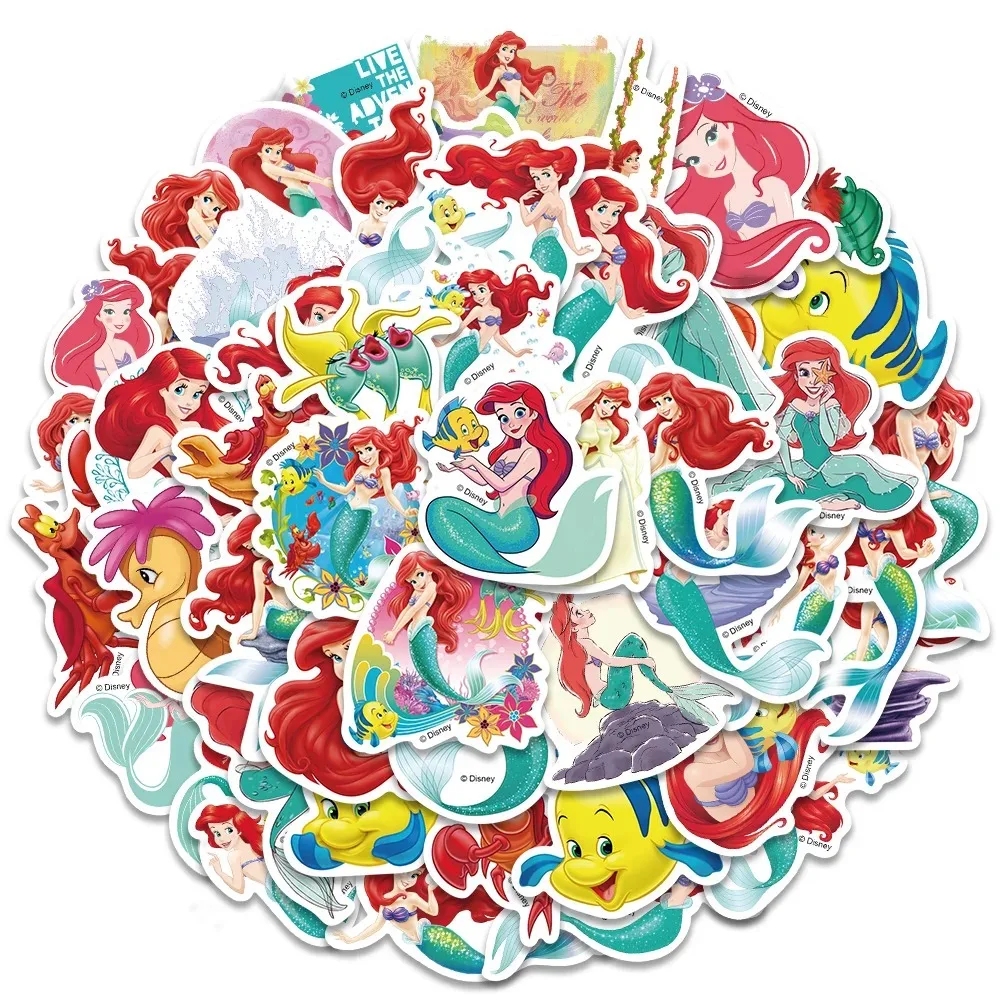 10/30/50pcs Disney The Little Mermaid Ariel Princess Stickers Aesthetic Graffiti Decal For Kid Laptop Luggage Skateboard Sticker