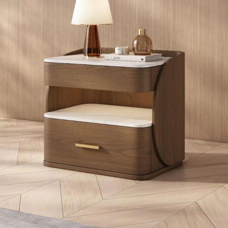 Italian Trendy Nightstand Vintage Luxury Modern Storage Bedside Table Display Nordic Table De Chevet Bedroom Furniture