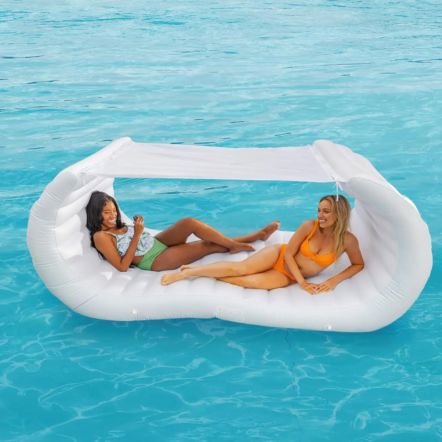 

Inflatable Pool Couch - White Pool Float, Floating Cabana, Luxury Pool Float for Adults