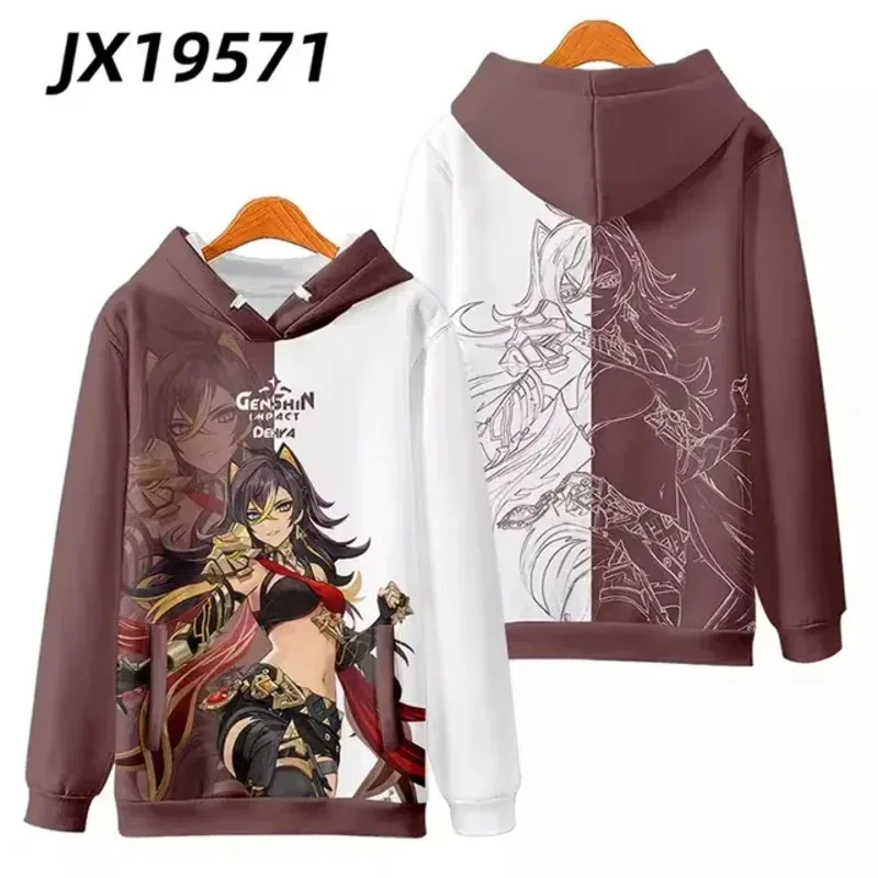 لعبة Genshin Impact Dehya هوديي Dehya أزياء تنكرية للجنسين ثلاثية الأبعاد مطبوعة على شكل جمجمة معطف أنيق لربيع الخريف