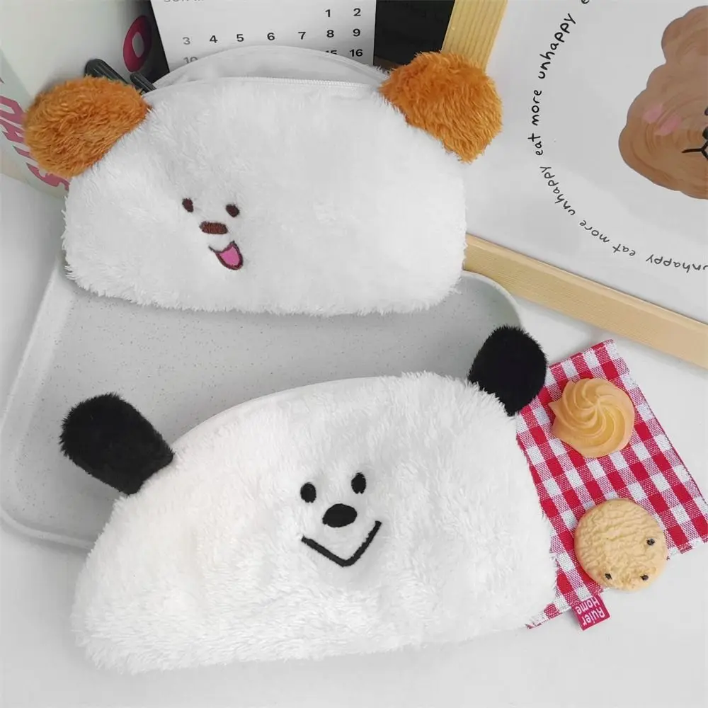 Cartoon Dog Pencil Case Stuffed Bag Large Capacity Stationery Storage Bag Makeup Bag Soft Studnet Pen Bag Grils Gift