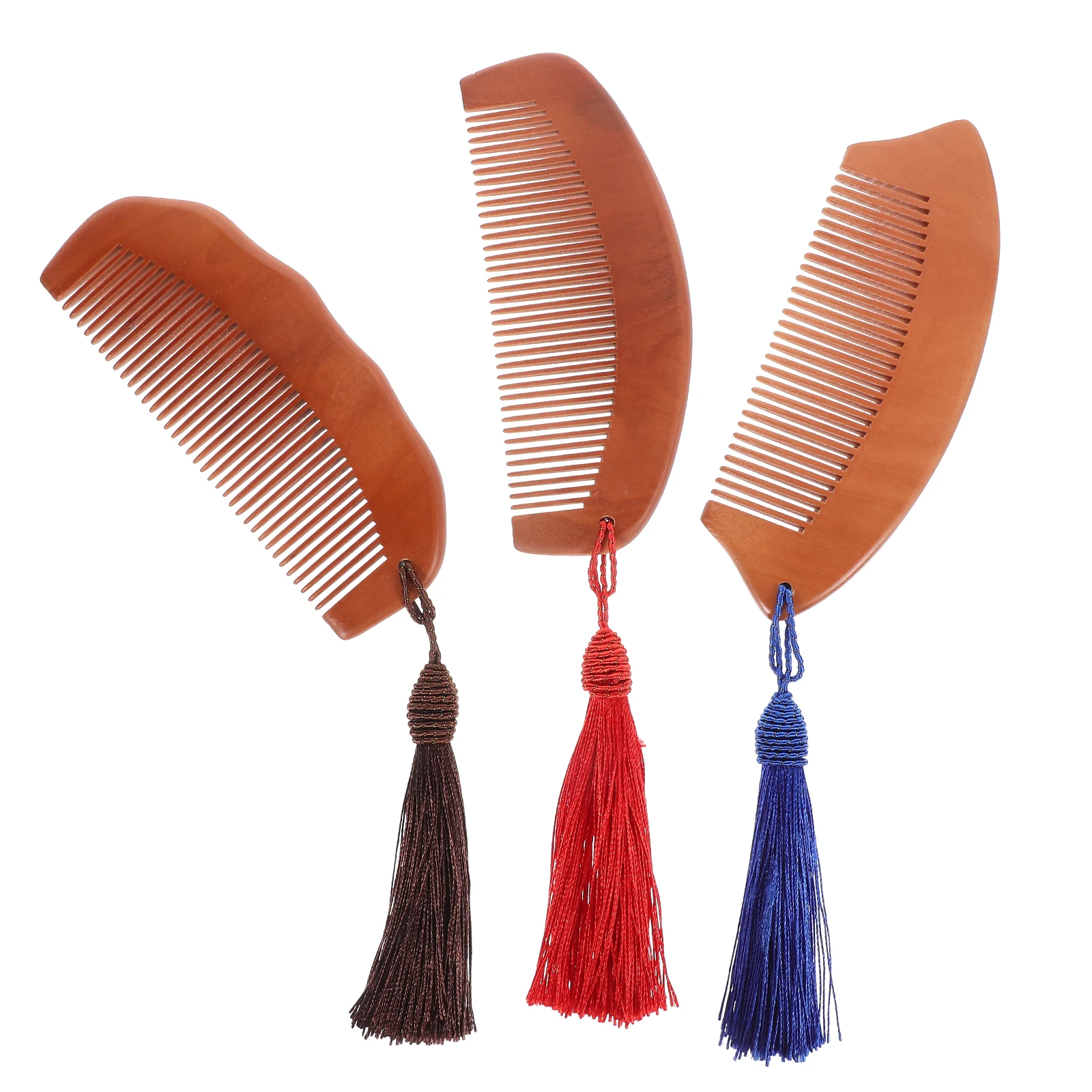 

3pcs Wooden Combfine Tooth Anti-Static Portable Pocket Combs For Women Hair Styling Thick Long Curly Hair Wood Massagecompact