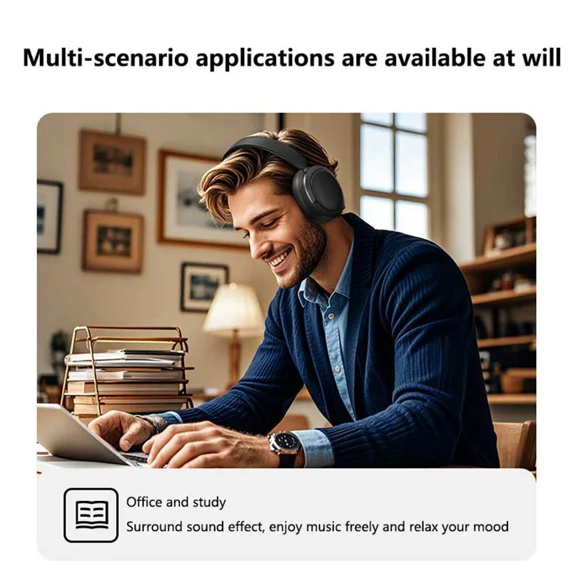 سماعات رأس لاسلكية من Xiaomi مزودة بتقنية البلوتوث 5.3 سماعة أذن أصلية ستيريو HIFI سماعات أذن للعبة مع ميكروفون لهاتف آيفون وسامسونج