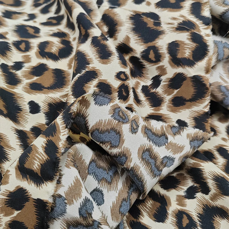 Good Sexy Leopard Pattern Printing chiffon Fabric, Quilting Cloth, Patchwork Sewing Material, Women Shirt Clothing, Dress, Pants