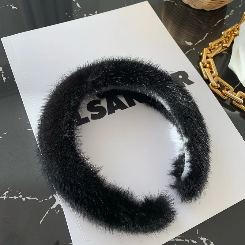 2024 Hot Sale New Women\'s Luxury Winter 100% Mink Fur Headband High Quality Real Fur Hair Band Lady Fashion Hair Hoop