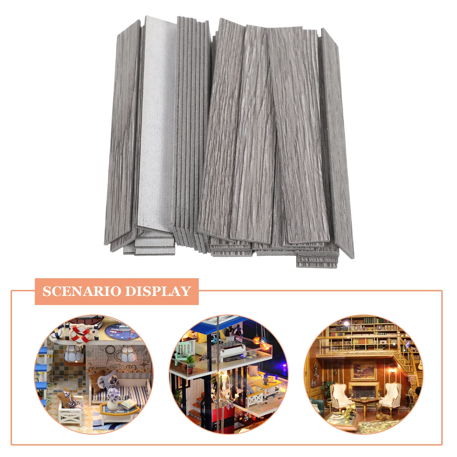 40 قطعة أرضيات المنزل ألواح أرضية خشبية مصغرة ذاتية اللصق واقعية لمقياس 1:12 ديكور منزل صغير لبيت الدمى