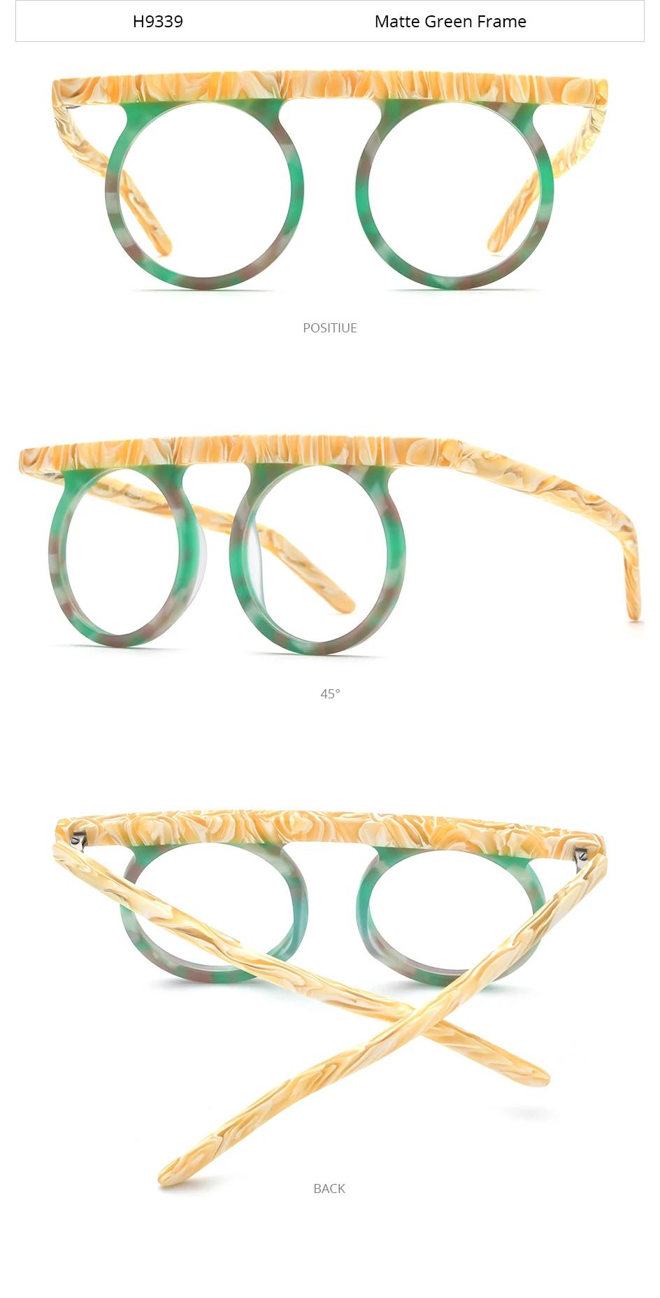 HEPIDEM Acetat-Brillen, Herren, Retro, rund, quadratisch, rhombisch, Brillengestell, Damen, Nerd, Vintage, japanische Brillen, 9386 – Detail 34