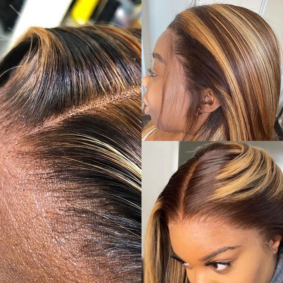 4/27 تسليط الضوء على بوب الباروكات مستقيم الدانتيل شعر مستعار أمامي شعر الإنسان أومبير أمامي بوب شعر مستعار شعر الإنسان Gluelss على استعداد للذهاب أومبير شعر مستعار بني