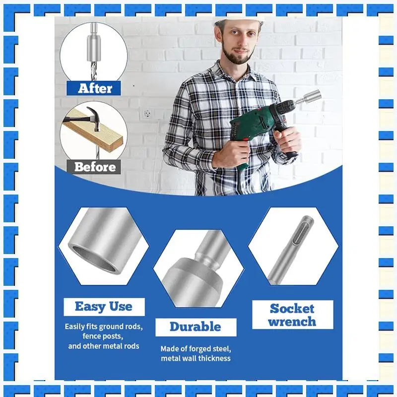 

ABNG SDS Plus Ground Rod Driver Heavy Duty Grounding Rod Steel Drill Bit Driver For Electric Hammer