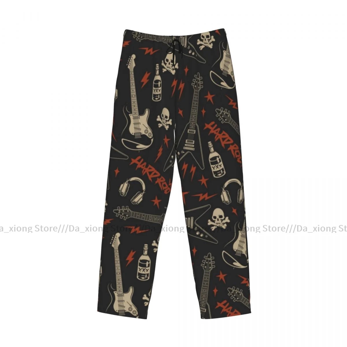 Men\'s Casual Pajama Sleeping Pants Hard Rock Pattern Lounge Loose Trousers Comfortable Nightwear