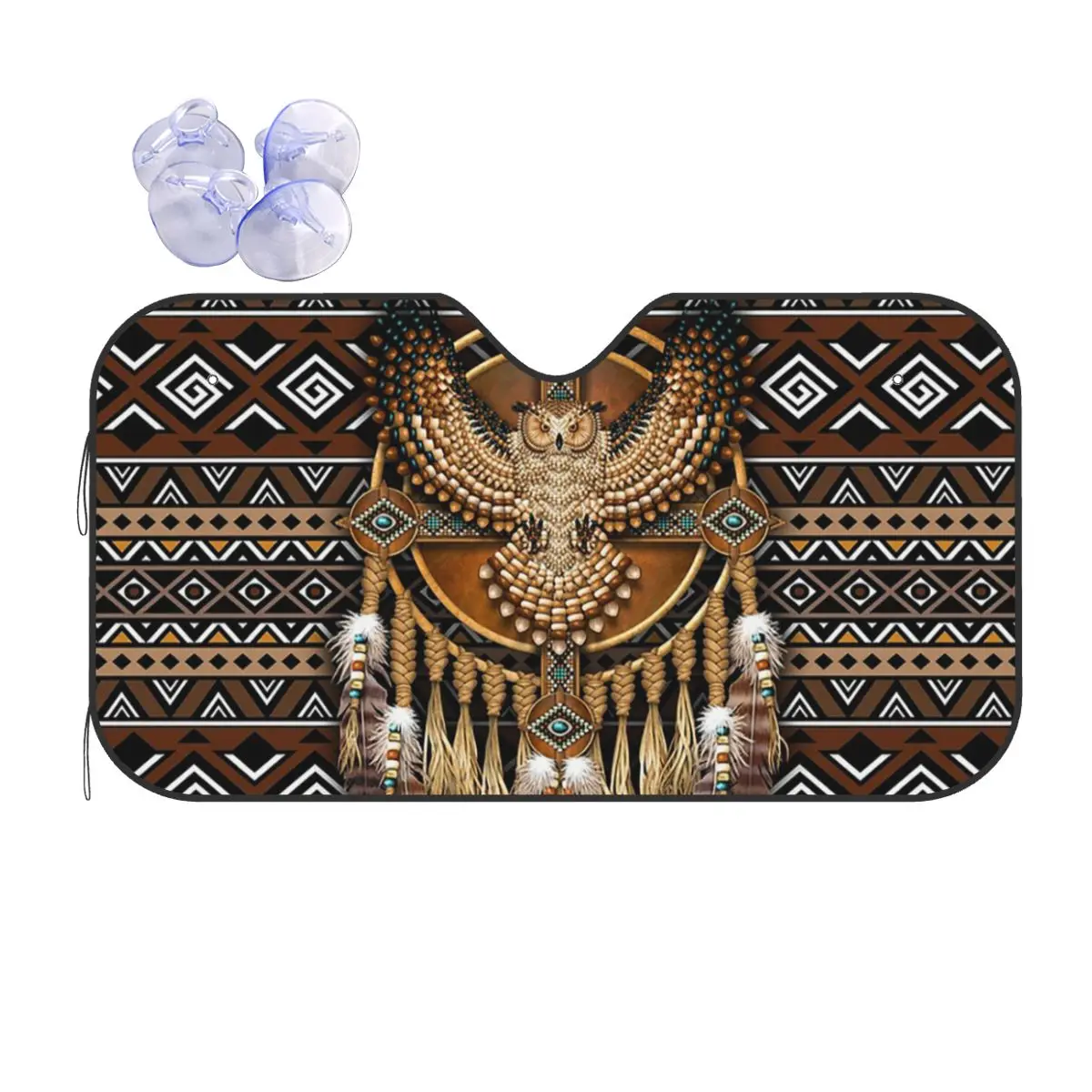 

Native American Owl Tribal Sunshade Windscreen Car Front Windshield Window Sun Visor Accessories Covers