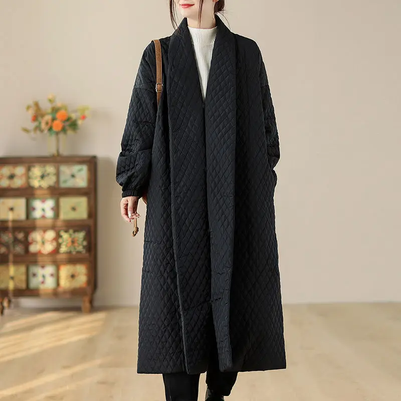 2025 Autumn/Winter New Women's Cotton Robe Loose Commuting Lightweight Warm Parkas