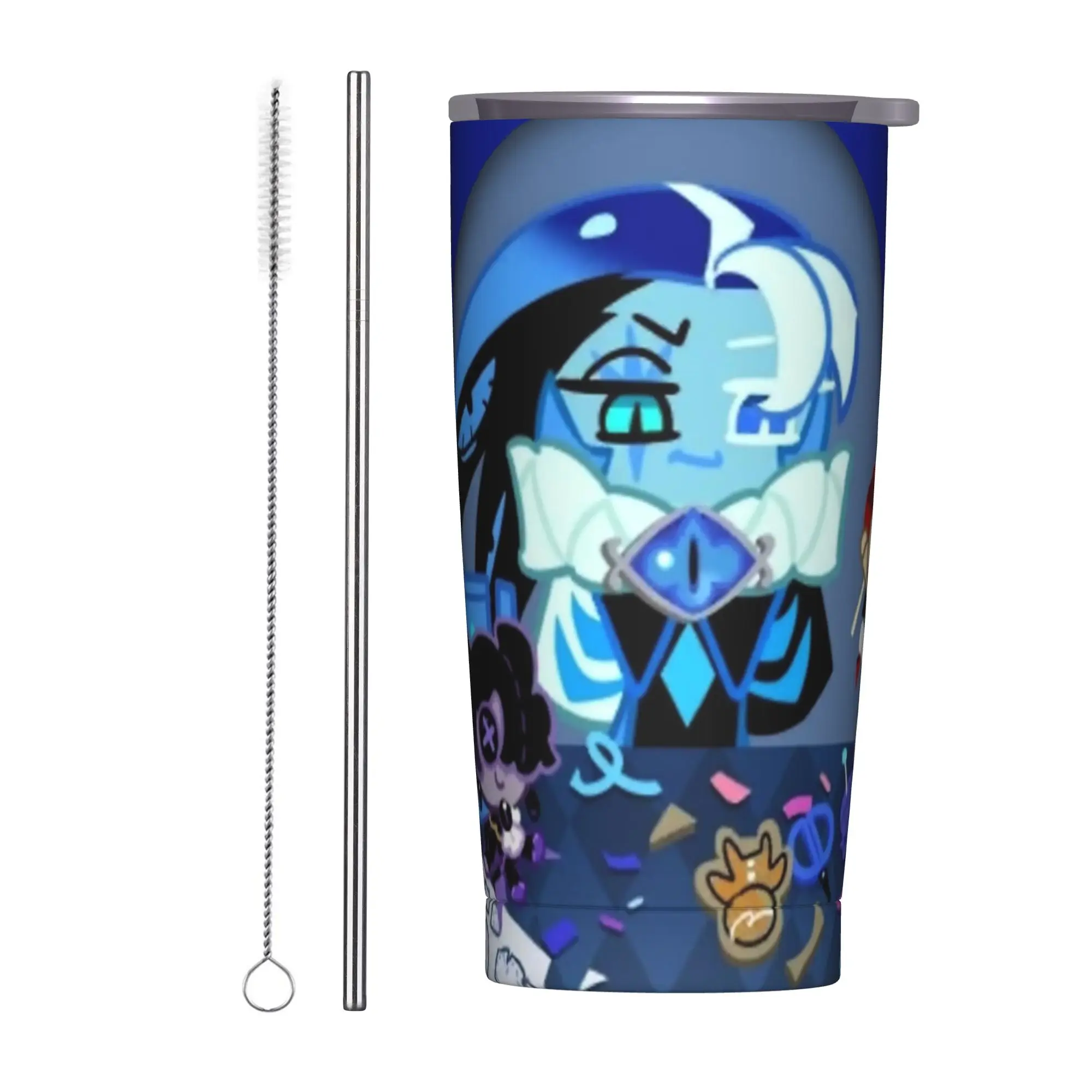 Shroomie Shadow Milk Cookie Tumbler Vacuum Insulated Run Kingdom Thermal Cup Vacuum Flask Double Wall Mugs Spill Proof, 20oz