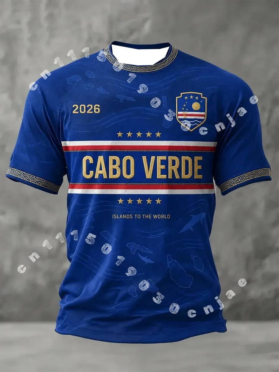 2026 Cabo Verde 3D Printed Football Jersey Family Matching T-shirt Suitable for Daily and Training Wear Quick Drying Sweatshirt
