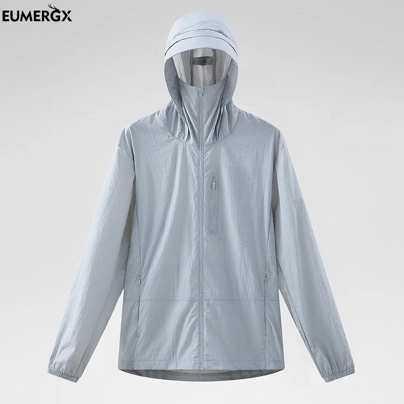EUMERGX Veste coupe-vent anti-UV pour femmes et hommes, veste de camping, d'escalade, de trekking, de randonnée, unisexe, à séchage rapide, imperméable, protection solaire