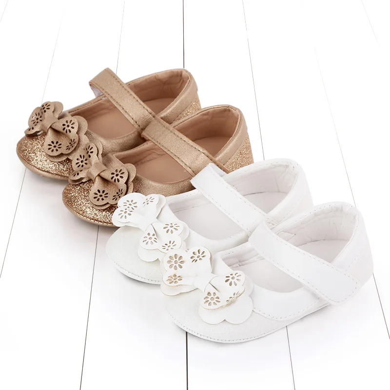 Baby Girl Shoes Cute Bowknot Soft PU Mary Jane Shoes Anti-slip Sole Spring Summer Sandal for 0-6-12m Baby Girl