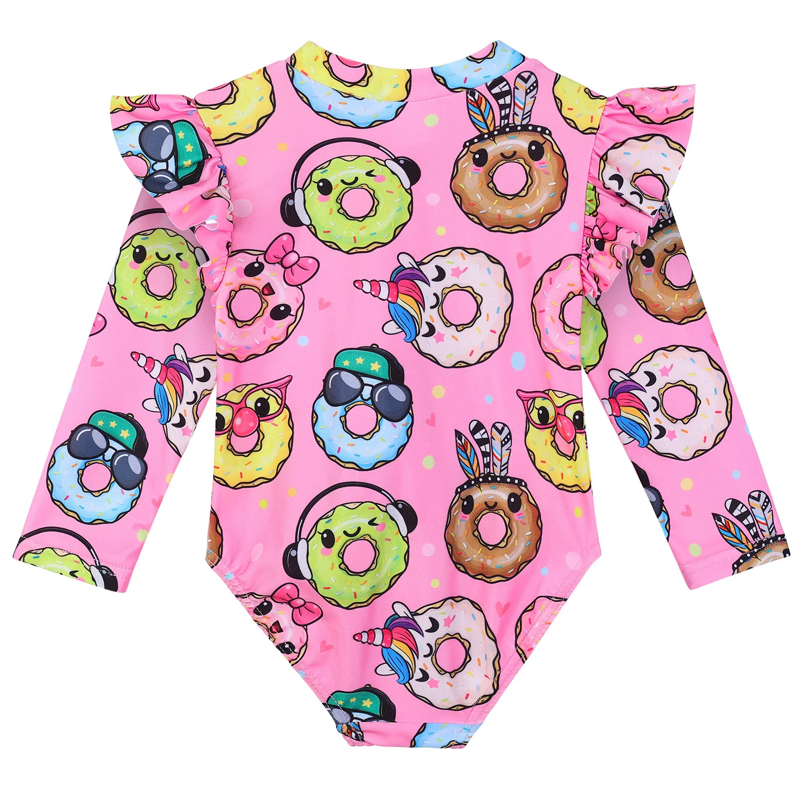 BAOHULU Toddler Girls Swimsuit One Piece Cute Print Rash Guard Long Sleeve Bathing Suit UPF 50+ Sun Protective Swim Clothes