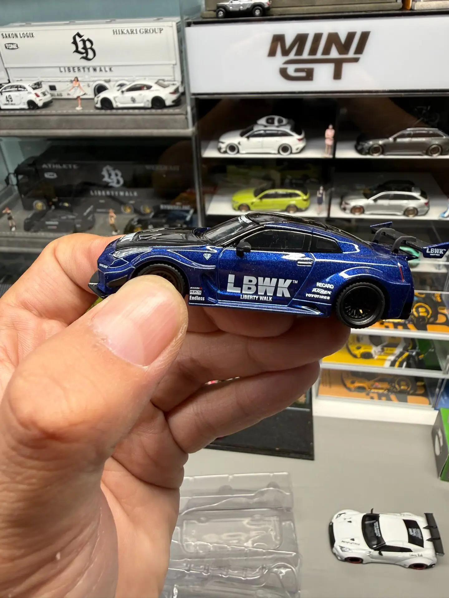 Diecast MINIGT 1:64 Scale GTR R35 LBWORKS BLUE Alloy Car Model