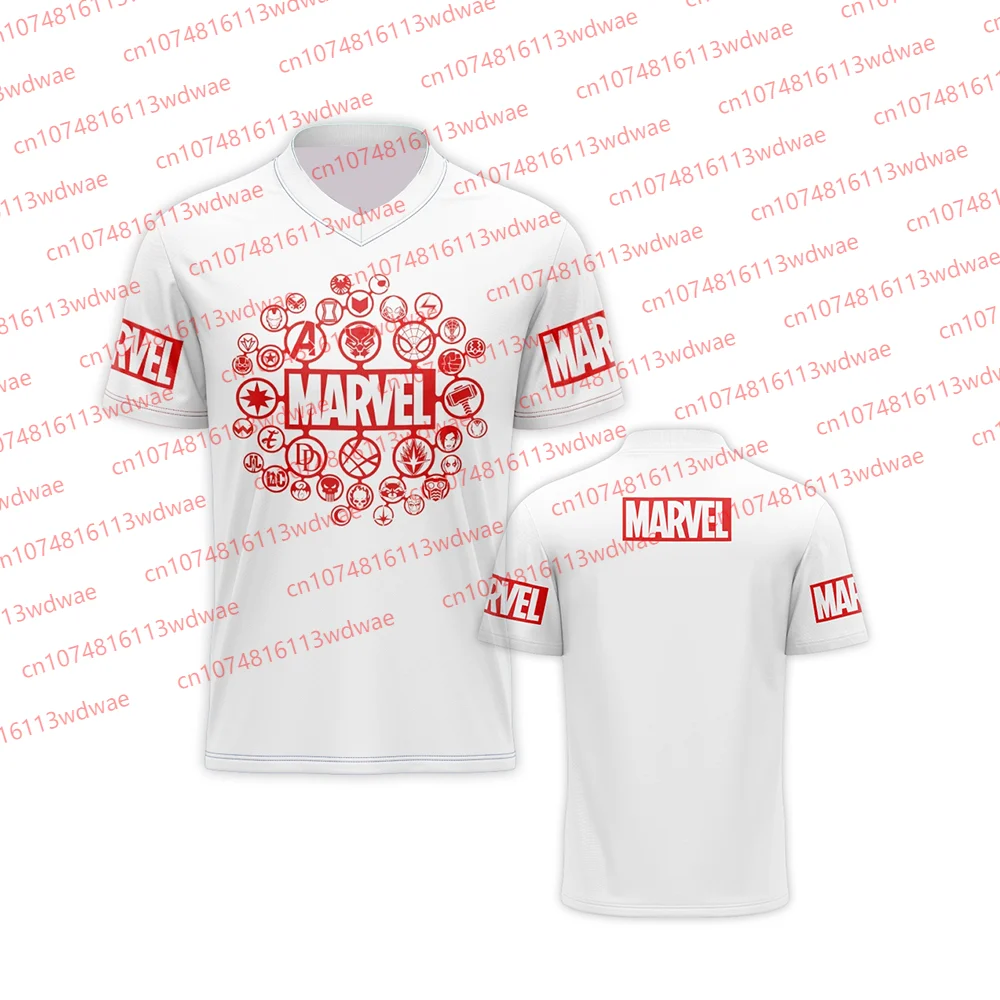 Marvel hombres camiseta de Rugby Jogger deporte de secado rápido fútbol americano Unisex Fitness Liga de la justicia Kit Jersey superhéroe gimnasio camiseta
