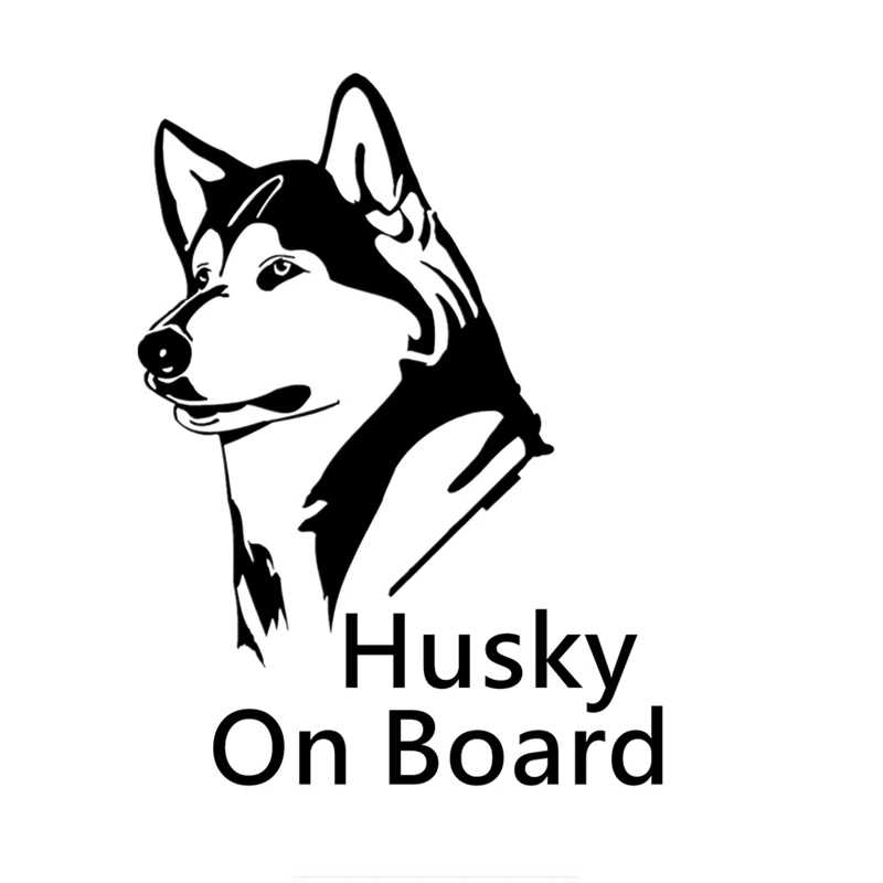 

LYKX Funny Husky on Board Car Sticker Automobiles Motorcycles Exterior Accessories Vinyl Decals for Bmw Audi,20cm*14.7cm