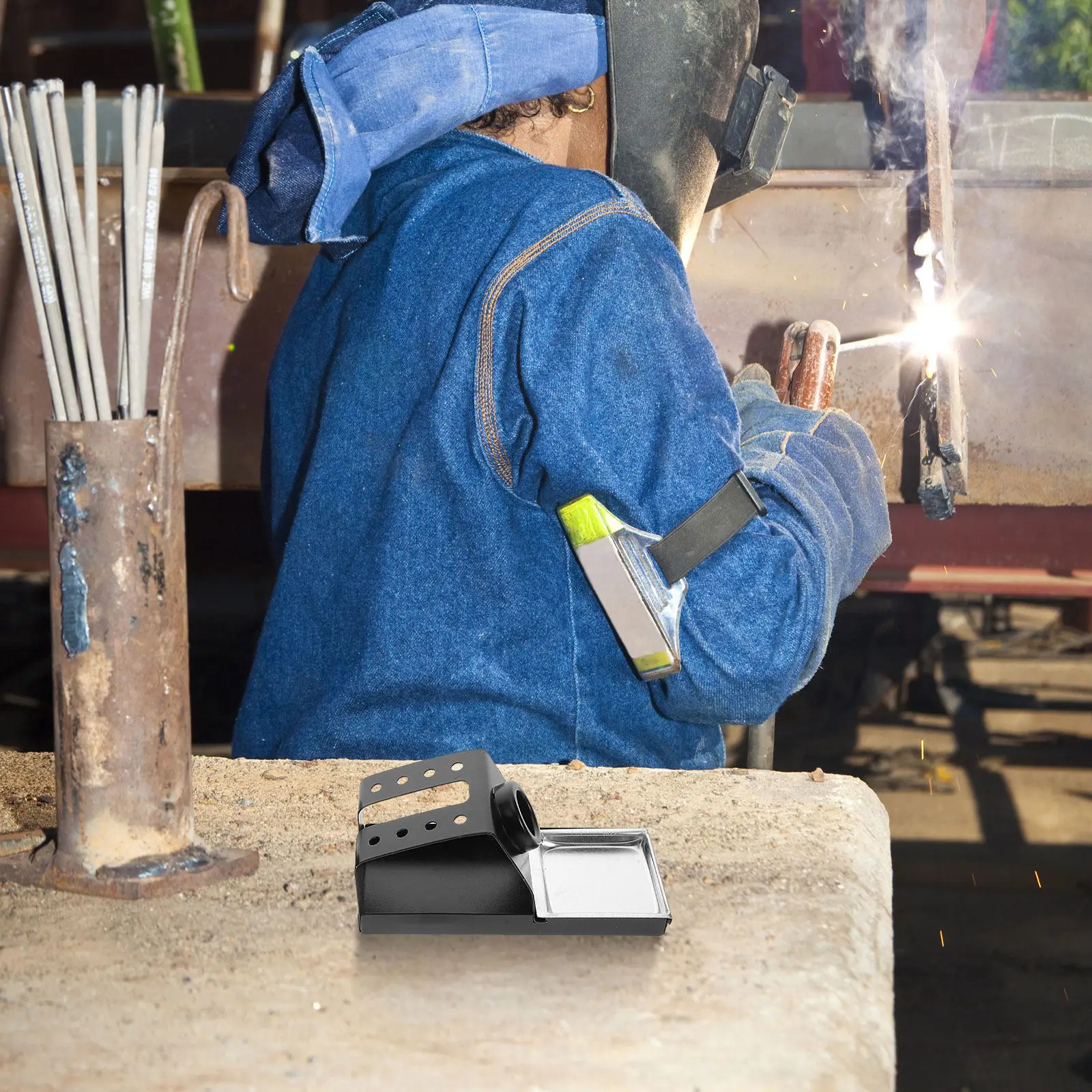 

Держатель для паяльника (2 шт.), термостойкое металлическое основание, портативная подставка для паяльной станции, органайзер для рабочего стола