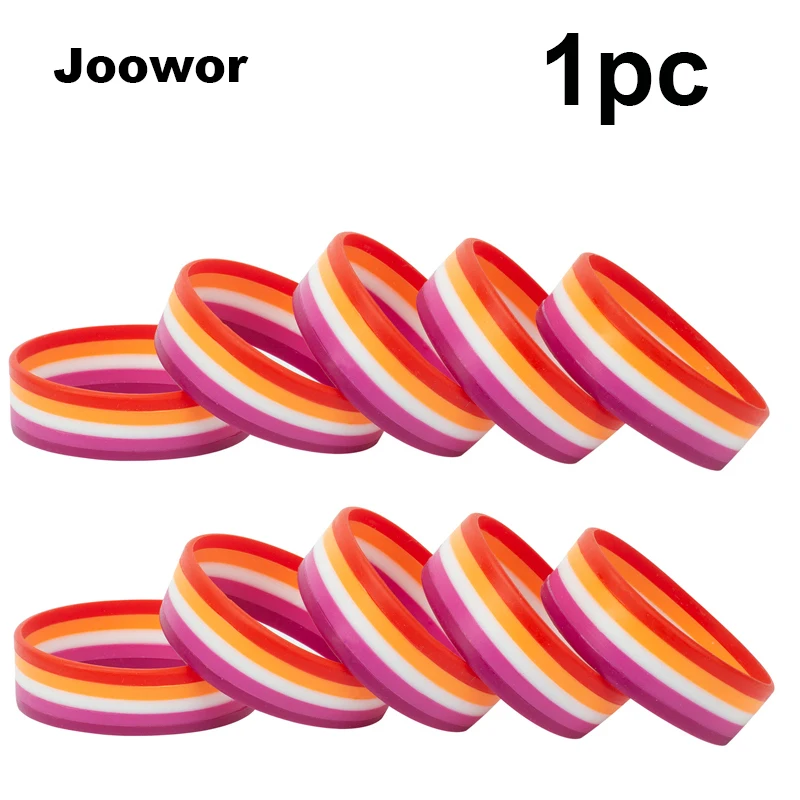 1pc Sun Set Pirde Flag Silicone Rubber Bracelets Sports Wrist Band Bangle for Women Men