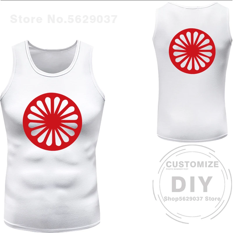 Vest Rom Gypsy Flag Of The Romani People Sleeveless T-shirt Print photo logo clothes customizable image 6