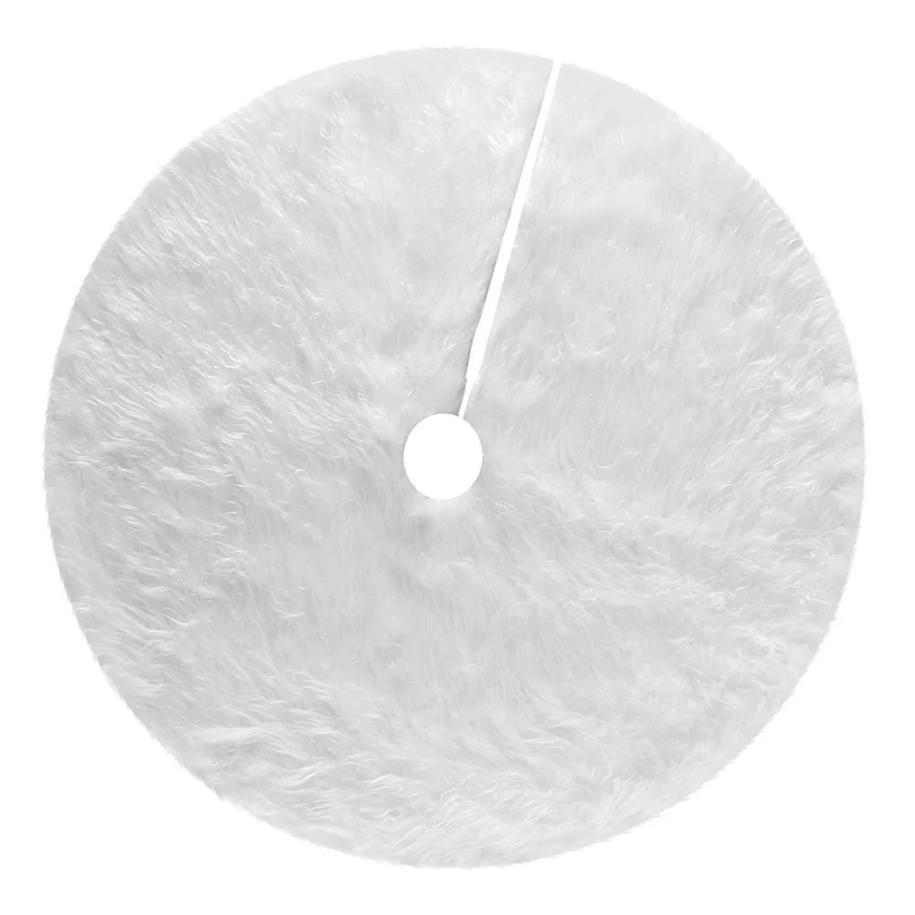 

122 Cm White Tree Skirt Mat Christmas for Store Solid Apron Plush Decoration Decorate
