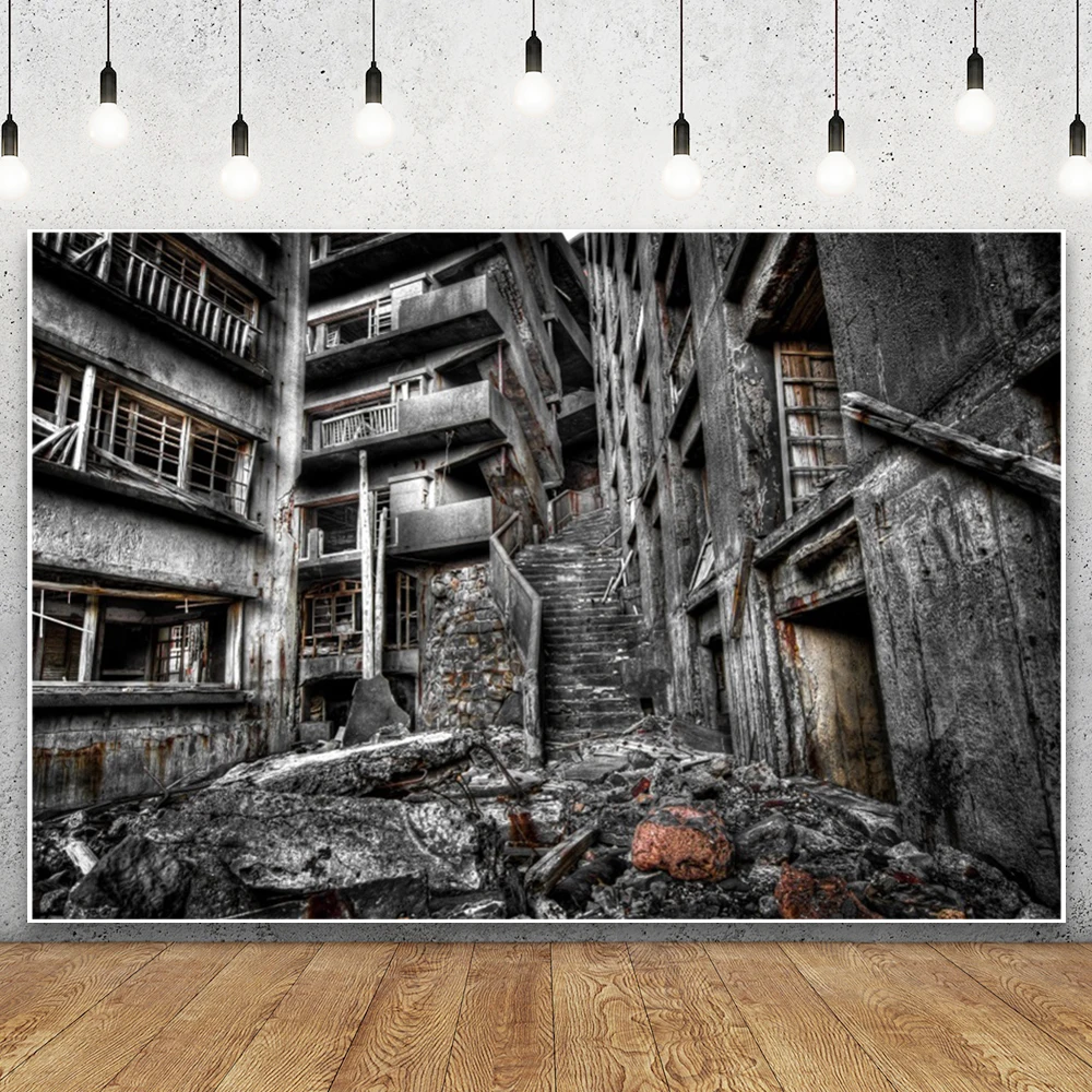 Abandoned Laboratory Background Dangerous Mysterious Building Factory Urban Crisis Doomsday Disaster Backdrop Studio Shoot Props