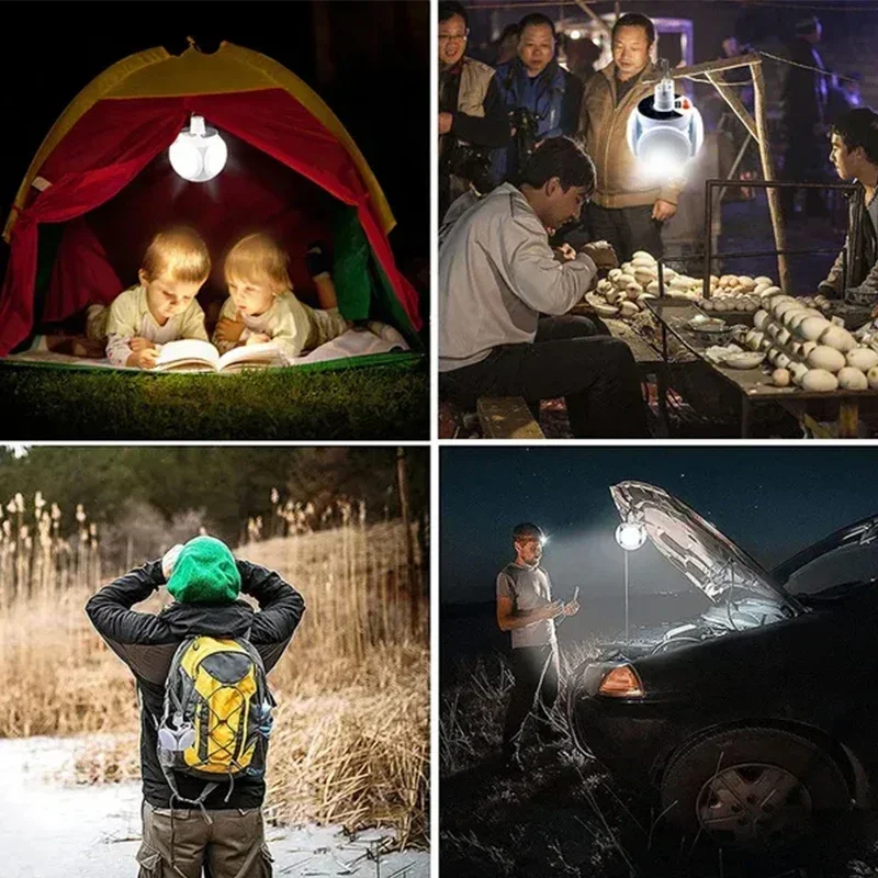 Solar Licht Outdoor Camping Lichter Wasserdichte Falten LED Tragbare Notfall Lampen Mit Fernbedienung Lampe