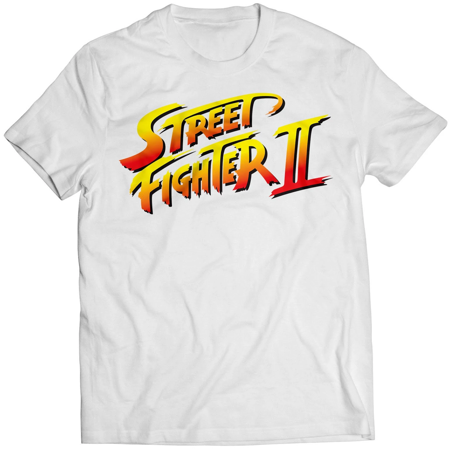 Street Fighter II Logo T-Shirt Men Retro 90s Arcade Game Graphic Tee Casual Cotton Streetwear