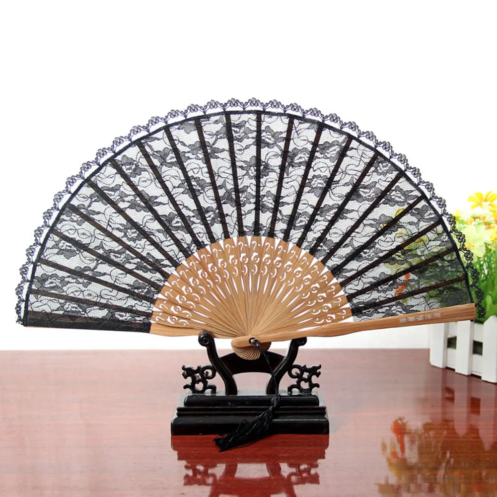 Double Layer Vintage Lace Fan Multiple Uses Folding Fan Birthday Gift