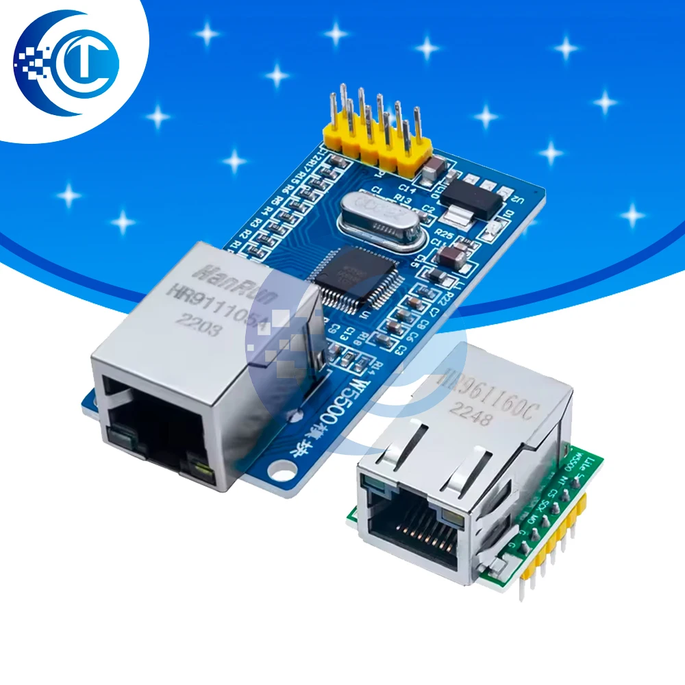 1PCS  W5500 Chip New SPI to LAN/ Ethernet Converter TCP / IP 51 / STM32 microcontroller program over