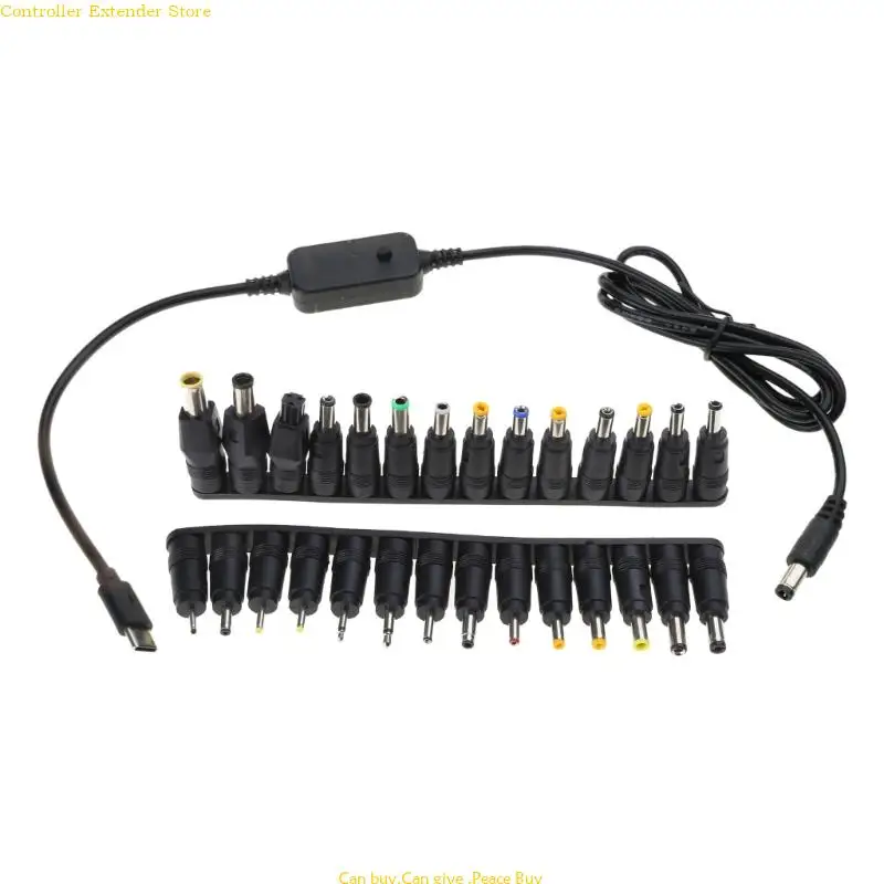 UsbC TypeC PD5-20V Decoy Power Cord to DC5.5x2.1mm 4.0x1.7mm 3.5x1.35mm and More