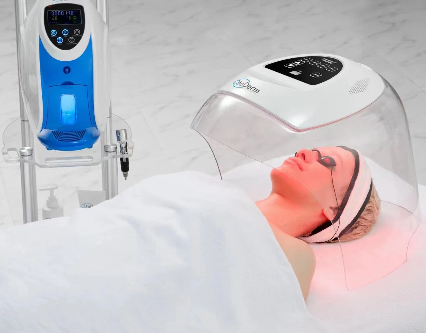 

Korea O2toderm Oxygen Facial Machine Oxygen Skin Rejuvenation Spray Gun Anti Aging Oxygen LED Dome Therapy Beauty Machine