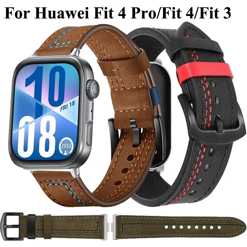 Pulseira de couro para huawei watch fit 4 4 pro pulseira smartwatch para huawei watch fit 3 fit 4 correa cinto de substituição
