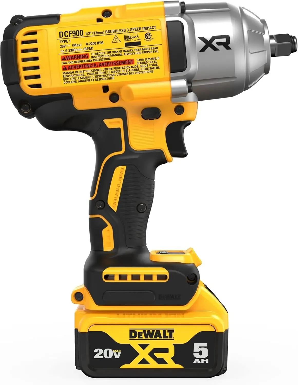 インパクトレンチキット,Dewalt-20 v max xr, 1/2インチ,ホグリング付き,高トルク,dcf900p2