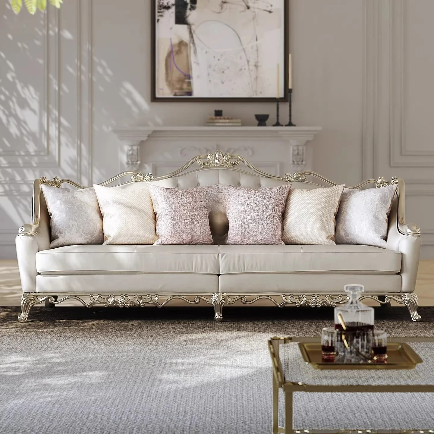 

Элитный тканевый диван для гостиной, комбинация диванов и мебели из массива дерева