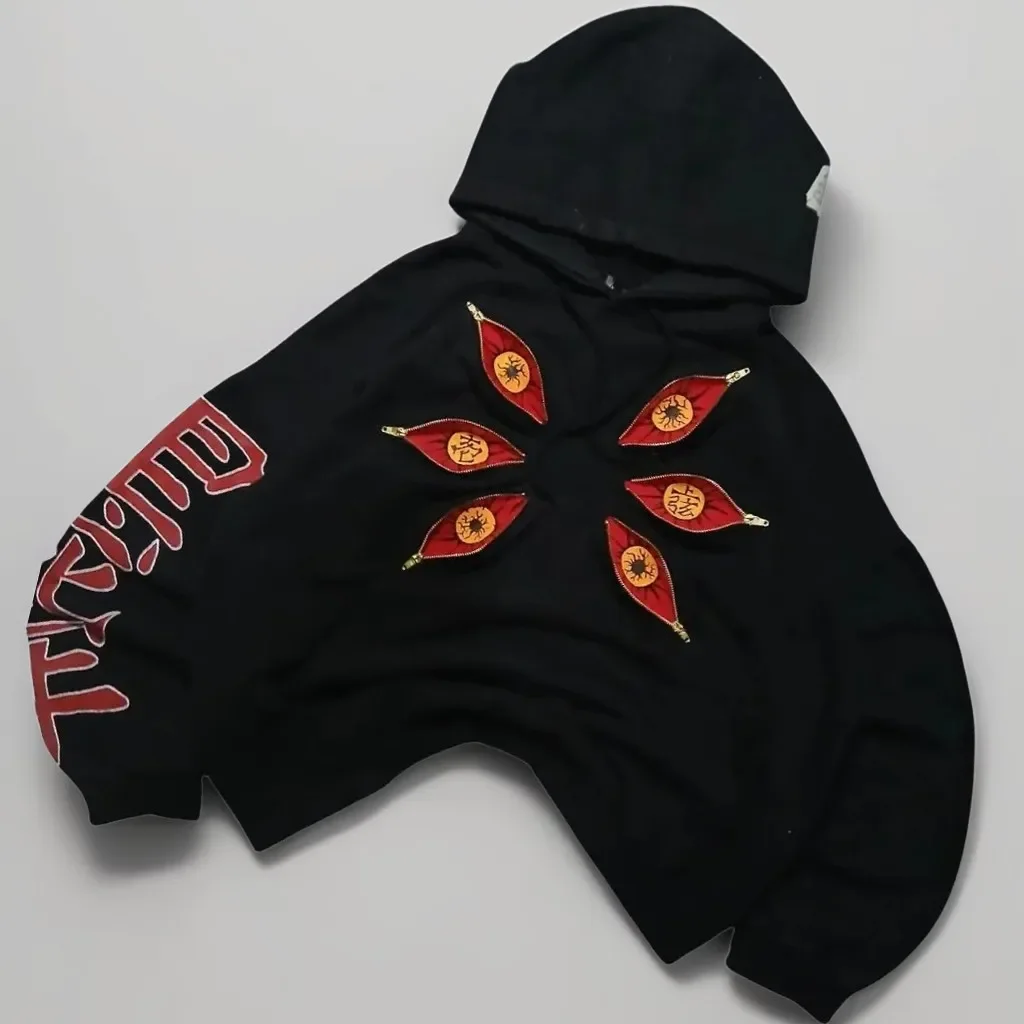 Bluzy damskie z motywem anime, z wieloma zamkami błyskawicznymi, fajny design, styl punk, streetwear Y2k, oversize, casual, moda dla par, bluza anime.