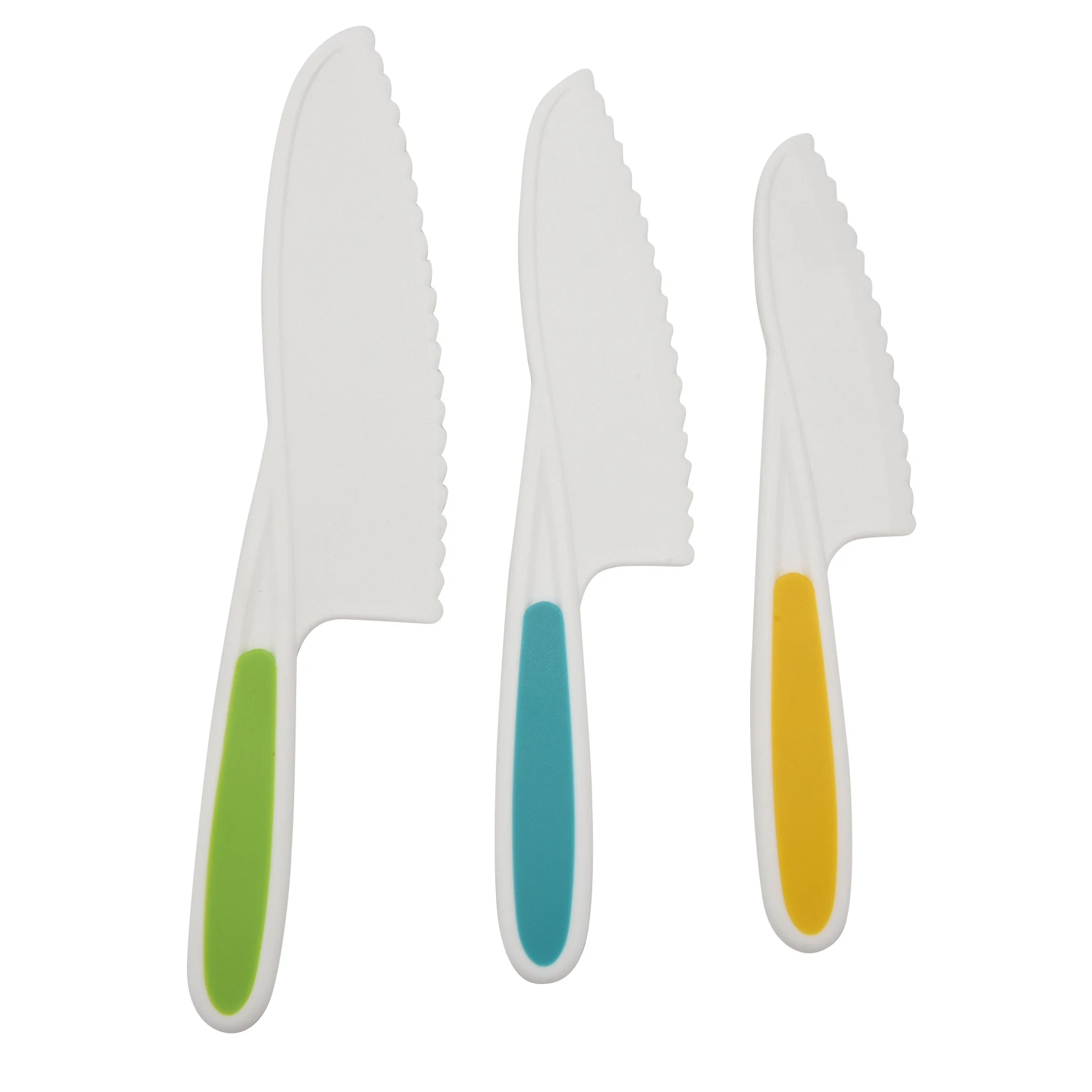 

AEE8-Knives For Kids 3-Piece Nylon Kitchen Baking Knife Set,Children's Cooking Knives Firm Grip, Serrated Edges