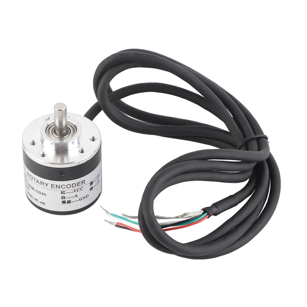 Codificador rotatorio Incremental 600P/R AB 2 fases DC 5-24V codificador rotatorio Quadratura 6mm eje transductor rotativo óptico