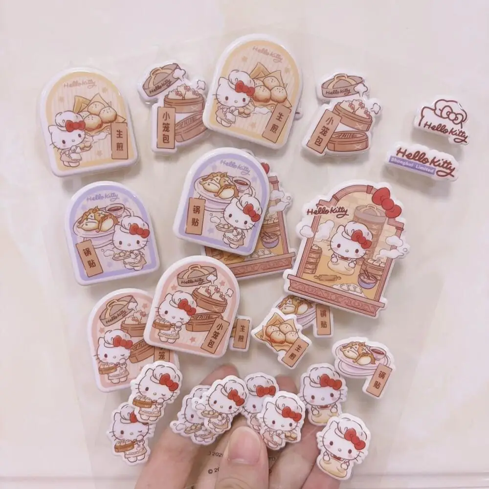 

Набор 3D-наклеек Sanrio Hello Kitty Breakfast Chef Series из пушистого хлопка для декора блокнотов, чехлов для телефонов, стаканов, подарок на день рождения для девочек