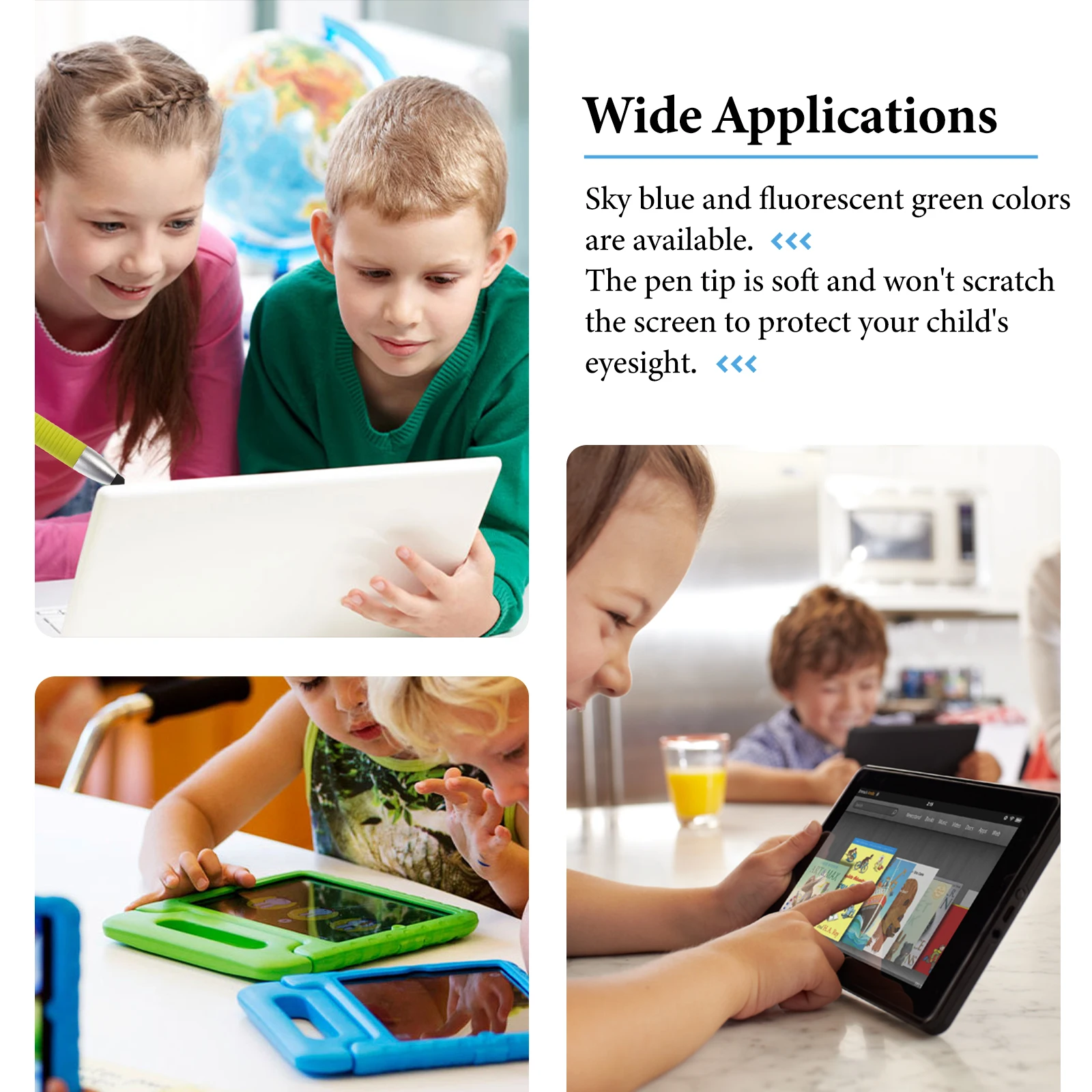 

2pcs Capacitive Stylus Pen Universal Touch Screen Writing Tool For Learning Drawing Soft Tip Ergonomic Design Enhancing
