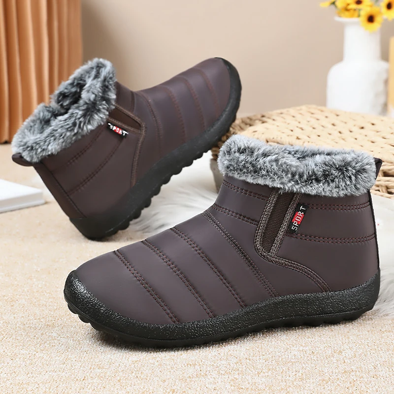 YRZL أحذية الشتاء الدافئة للنساء أفخم اصطف عدم الانزلاق لينة وحيد داخلي شباشب لخارج المنزل أحذية الشتاء خفيفة الوزن مريحة #5