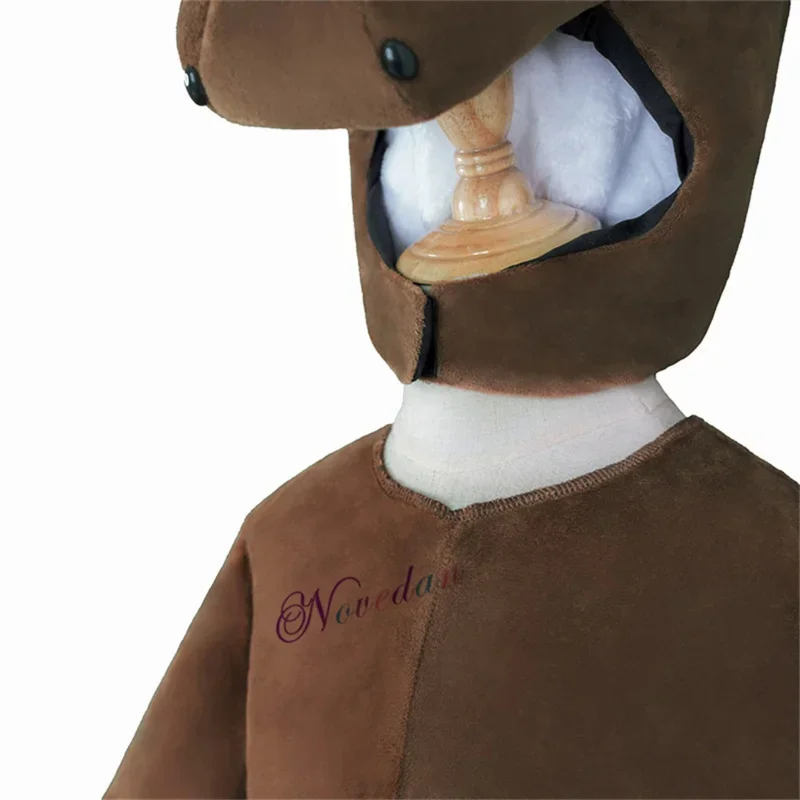 Cosbao Kids Brown Horse Mask Costume Outfit Girls Boys Party Role Play Dress Up Jumpsuit Child Halloween Animals Cosplay Costume