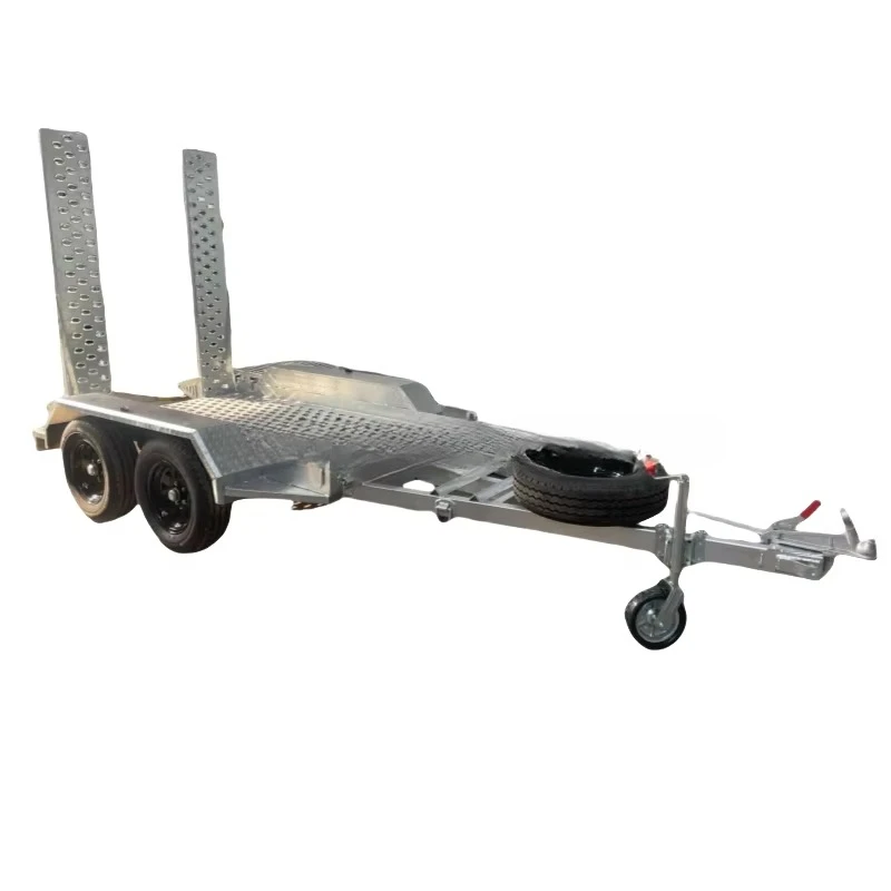 Loading and unloading transport cargo fully welded cage type electric brake galvanized mini plant trailer